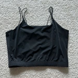 BLACK CROPPED TANG TOP